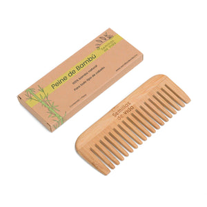 Peine de Bambú Natural Diente Grueso