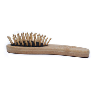 Cepillo Mini Bambú Natural Para Cabello Bolsillo Ecológico