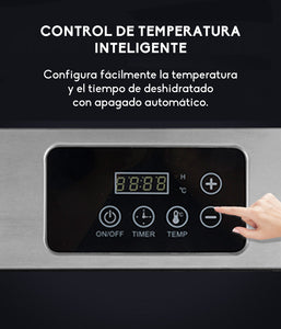 Deshidratador de Alimentos Eléctrico 12 Bandejas de Acero Inoxidable con Control de Temperatura